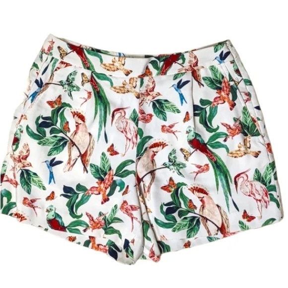 Ann Taylor Petite Tropical Bird Printed Shorts - Picture 4 of 4
